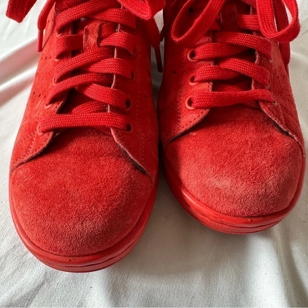Adidas Men’s Red Suede Stan Smith in Size 6